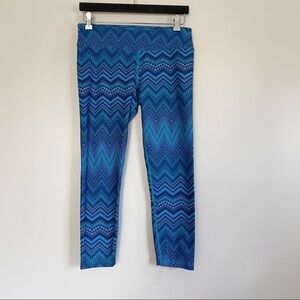 PRANA Roxanne Capri Chevron Blue Leggings sz M